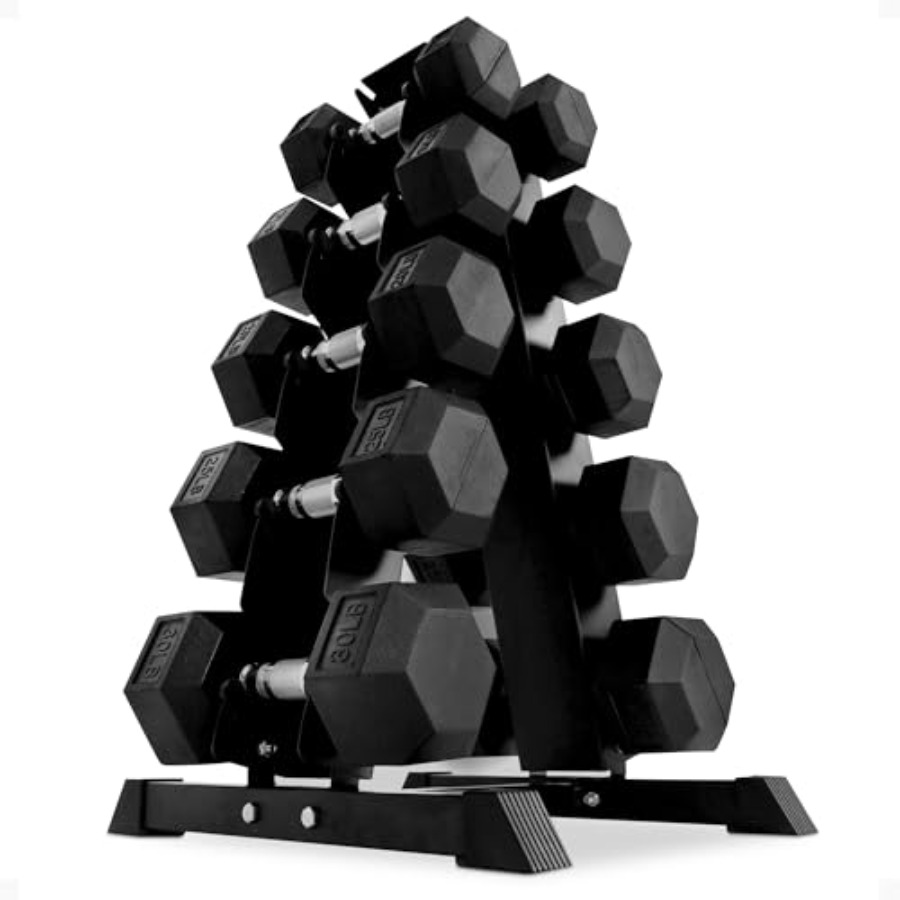 Home Gym Body Solid - Ensemble d'haltères hexagonales recouvertes de caoutchouc