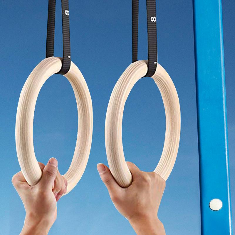Gymnastic Rings Wooden - Anneau de gymnastique côtelé en bois