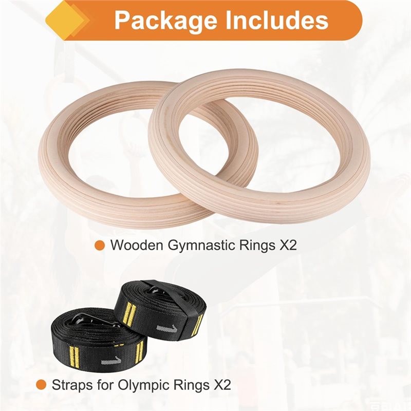Gymnastic Rings Wooden - Anneaux de gymnastique numérotés de 1,25