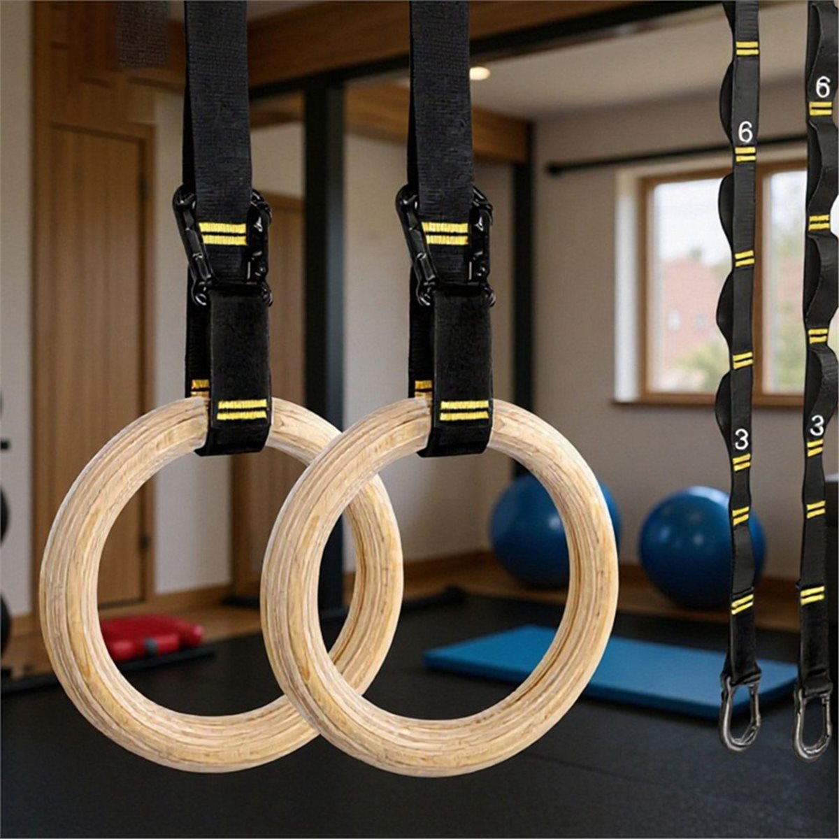 Soldes d'été : Lot de 2 anneau - Gymnastic Rings Wooden avis et prix
