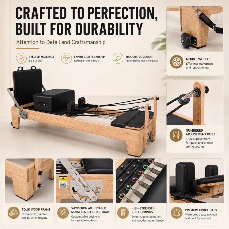 YTYIN Reformer Pilates en bois - Home Gym Custom avis et prix