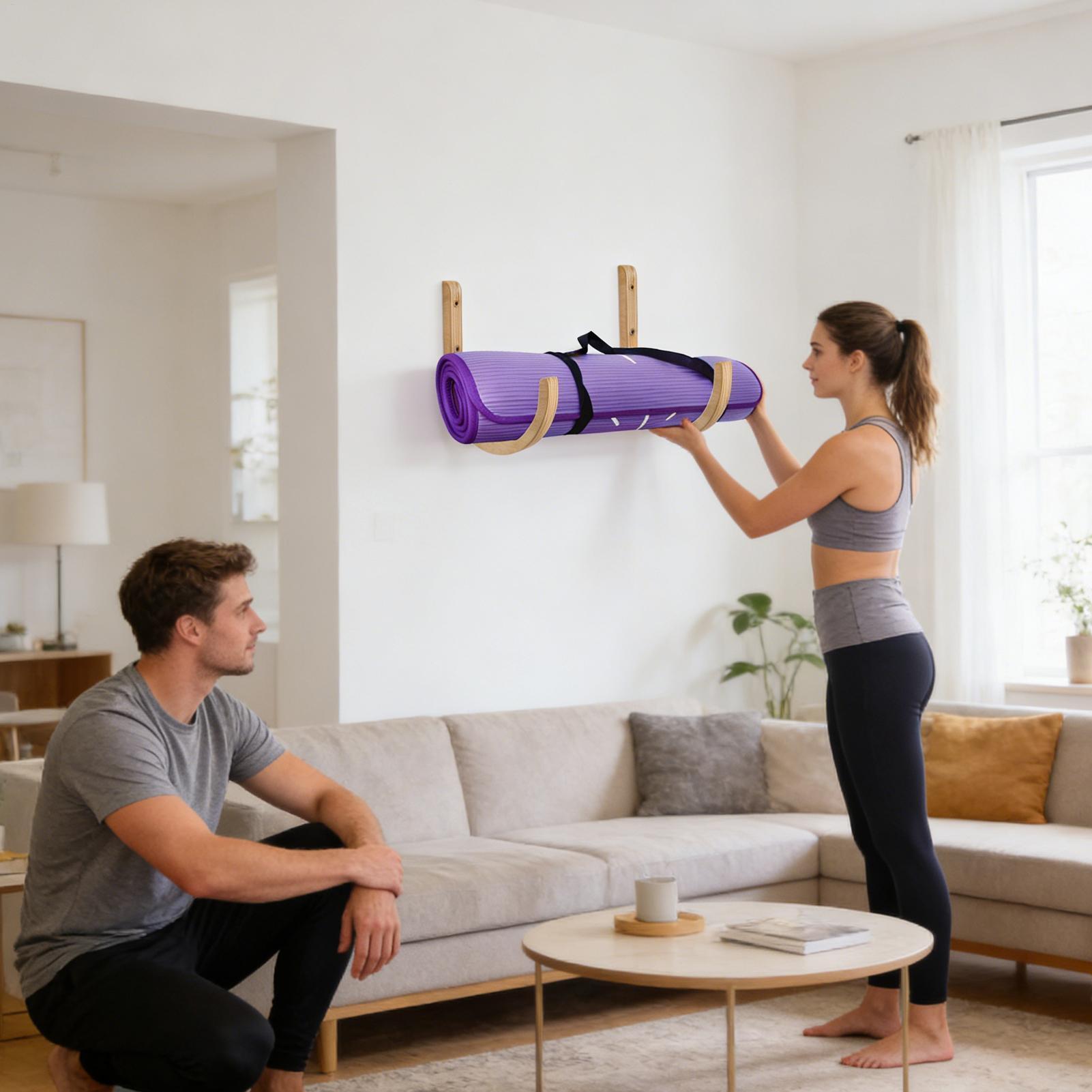 Support de tapis de yoga en bo - Home Gym Yoga Storage avis et prix