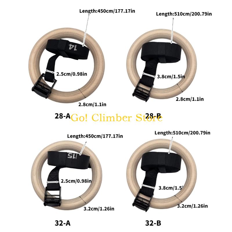 Q84C anneaux gymnastique en bo - Gymnastic Rings Wooden avis et prix