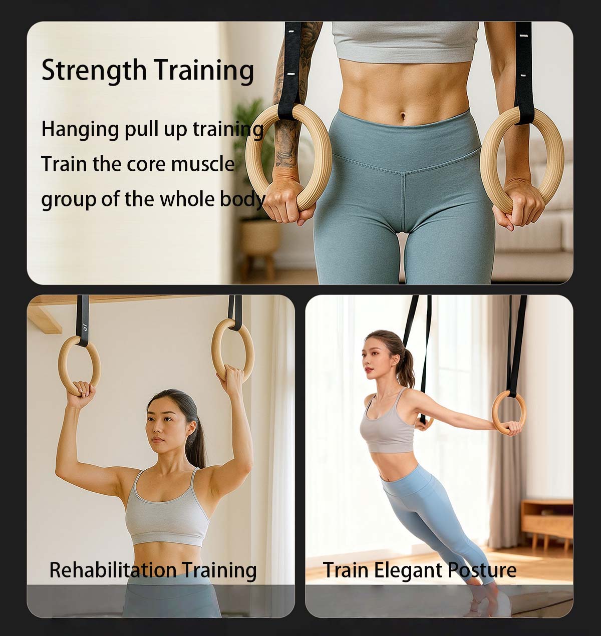 Anneaux de gymnastique en bois - Gymnastic Rings Wooden avis et prix